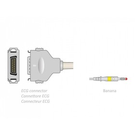 Ecg patient cable 2.2 m - banana - fukuda denshi compatible
