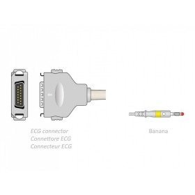 ECG-patiëntkabel 2,2 m - banaan - Fukuda Denshi compatibel