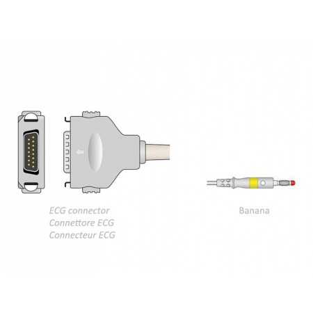 Cablu pacient ECG 2,2 m - banana - compatibil Fukuda Denshi