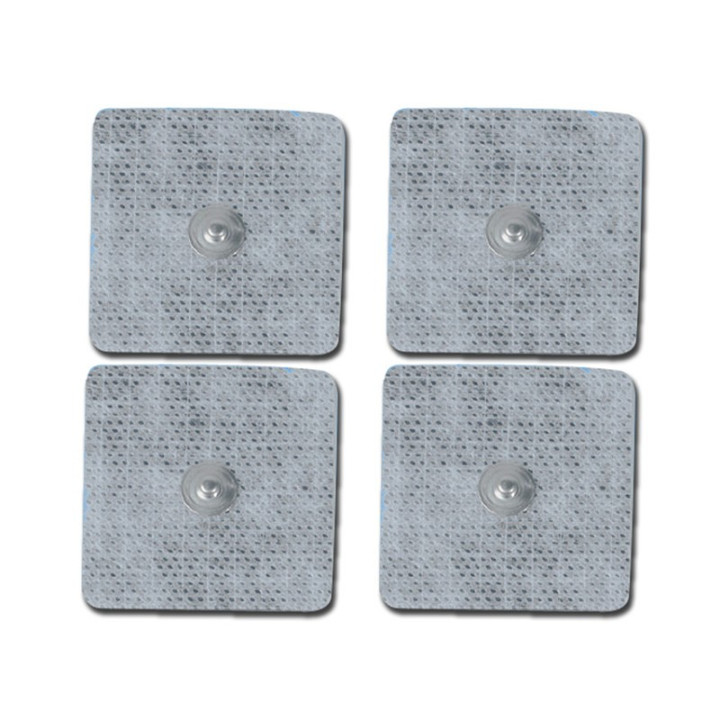Electrozi pentru electrostimulare și buton tens 46x47 mm - pachet 4 bucăți.