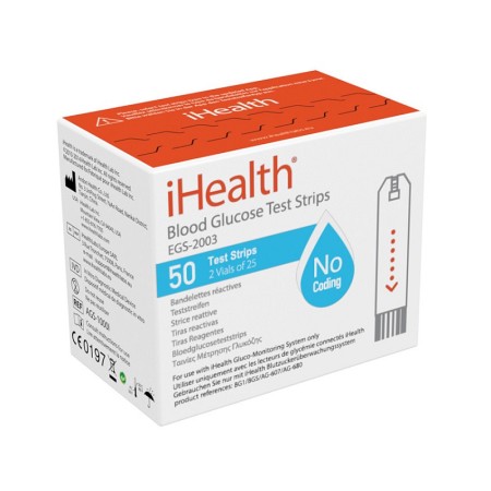 Ihealth bloedsuikerstrips voor 23509,23510,23514 - pak 50 stuks.