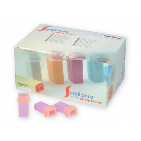 Safety lancets 21g - automatic needle - pack of 100.