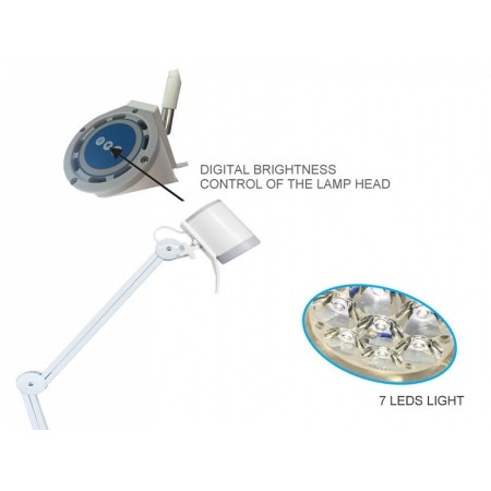 Hyridia lampe mit 7 leds mit stromabnehmerarm - auf trolley