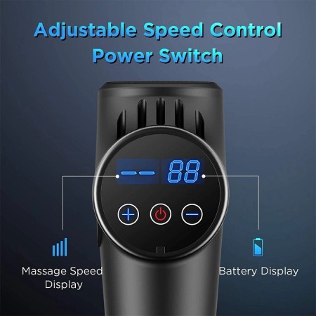 Percussion massager with 30 speeds up to 3,300 rpm