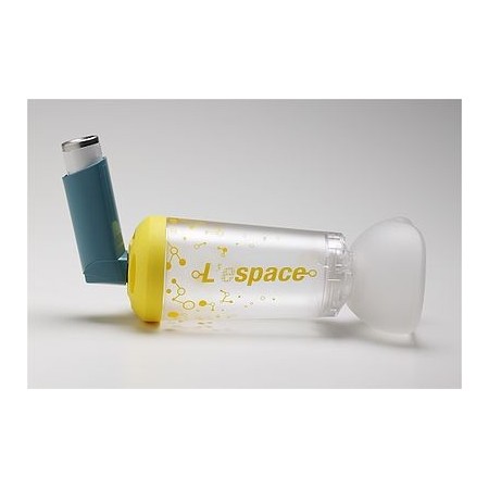 Espace pediatrische spacer met geel masker