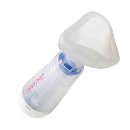 Distanziatore spatial up antistatico con maschera magenta adulti: per pazienti sopra i 6 anni