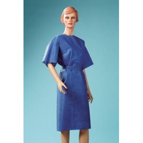 Disposable short-sleeved blue tnt gown - 50 pcs.