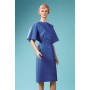 Disposable short-sleeved gown in light blue non-woven fabric - 50 pcs.