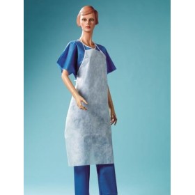 Waterproof polythene non-woven bib apron - 100 pieces