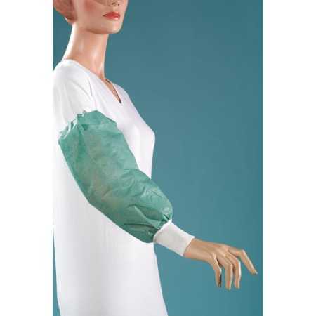 Waterproof green sterile underarm sleeve cover with cuff - 60 pcs.