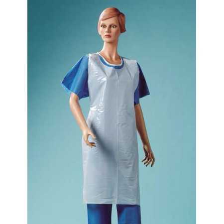 Die-cut apron in waterproof polythene - 100 pieces