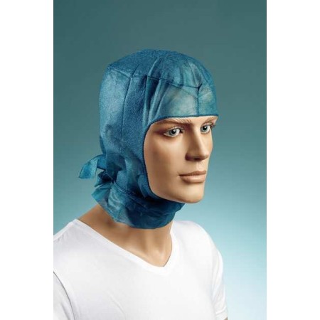 Cappellino integrale in tnt azzurro traspirante - pp - 100 pezzi
