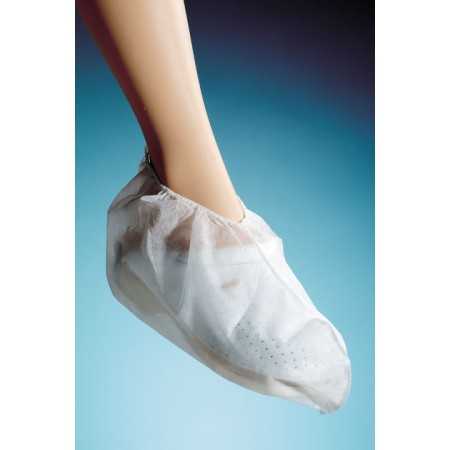 White breathable non-woven overshoes - 100 pieces