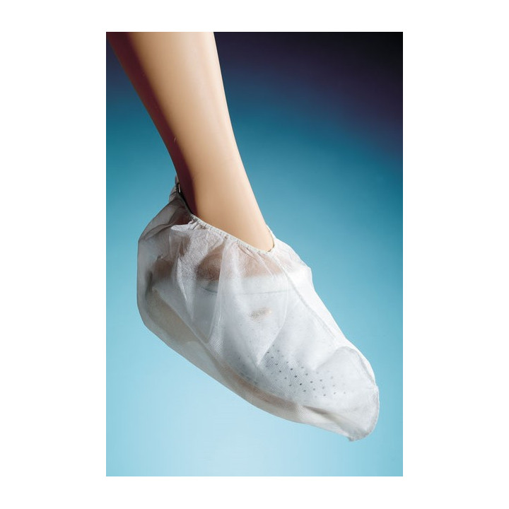 White breathable non-woven shoe covers - 100 pieces