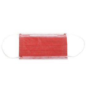 Premium Filtering Surgical Mask 98% 3-lagig Typ II mit elastischen Bändern - Erwachsene - Rot - Packung 50 Stk.