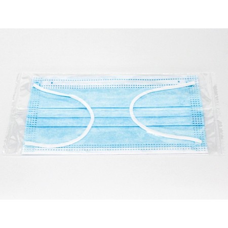 Gisafe filterend chirurgisch masker 98% 3-laags type iir met elastische banden - volwassenen - lichtblauw - individueel verpakt 