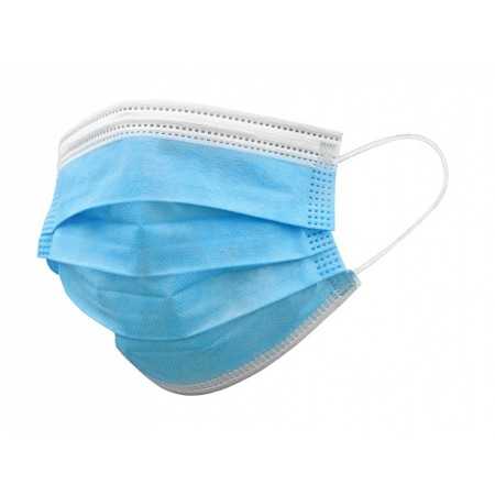 Filtrační chirurgická maska Gisafe 98% 3vrstvá typ IIR s elastickými pásy - pediatrická - světle modrá - flowpack - balení po 10