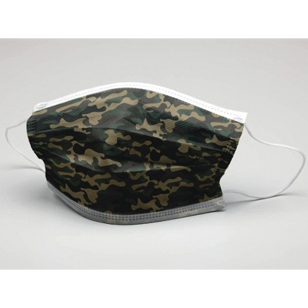 Gisafe filtrierende chirurgische maske 98% 3-lagig typ iir mit gummibändern - erwachsene - militär - flowpack - packung 10 stk.