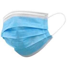 Masque chirurgical filtrant 98% Gisafe 3 plis type iir avec élastiques - adultes - bleu clair - flowpack - pack. 2000 pièces.