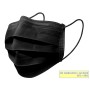 Filtrační chirurgická maska Gisafe 98% 3vrstvá s elastickými pásy - dospělí - černá - krabička - balení 50 ks