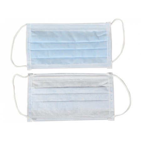 Mască chirurgicală cu 4 straturi, filtrare 98% - albastră cu benzi elastice - tip iir - pachet de 900 buc.