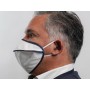 Masque réutilisable mycroclean bfe 99,8% - double couche, blanc/bleu - avec embout nasal