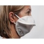 Masque réutilisable mycroclean bfe 99,8 % - blanc/blanc avec coussin nasal.