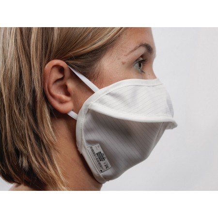 Mascherina riutilizzabile mycroclean bfe 99,8% - bianca/bianca con nasello