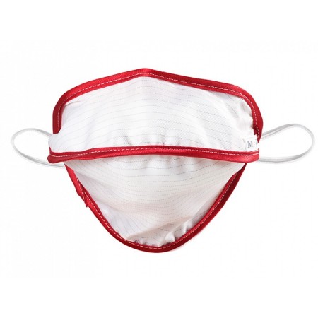 Máscara facial reutilizável Mycroclean bfe 99,8% - branca/vermelha