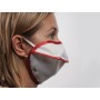 Mycroclean bfe 99,8% opakovaně použitelná maska na obličej - bílá/červená