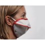 Mycroclean bfe 99.8% reusable face mask - white/red