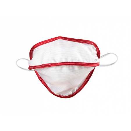 Mycroclean junior/adult reusable mask small bfe 99.8% - white/red