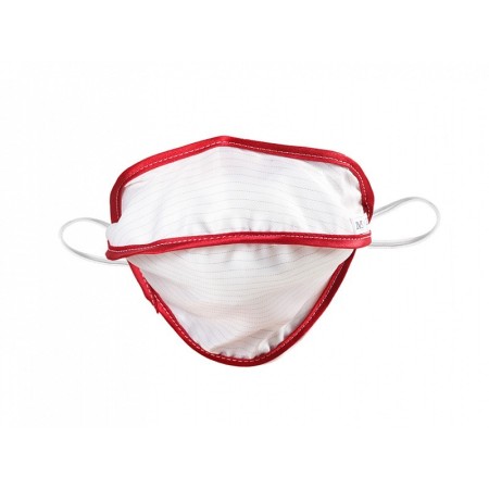 Mycroclean wiederverwendbare maske junior/erwachsene small bfe 99,8% - weiß/rot