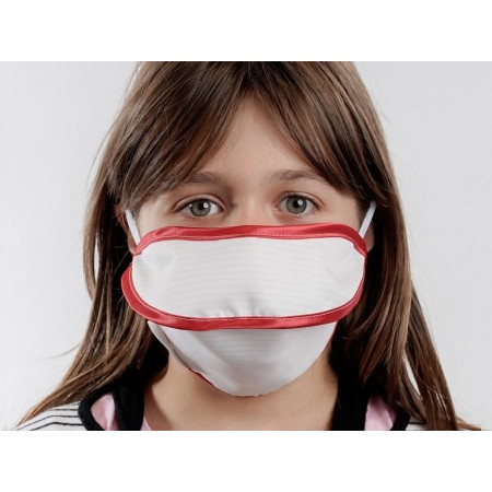 Mycroclean Herbruikbaar Masker Junior/Volwassen Kleine BFE 99,8% - Wit/Rood