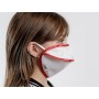 Mycroclean junior/adult reusable mask small bfe 99.8% - white/red