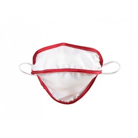 Mycroclean kid bfe 99.8% reusable face mask - white/red