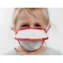 Mycroclean kid bfe 99,8 % večkratno uporabna maska za obraz - bela/rdeča