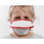 Masque réutilisable à 99,8% Mycroclean kid bfe - blanc/rouge