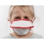 Mycroclean kid bfe 99.8% reusable mask - white/red