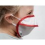 Mycroclean kid bfe 99.8% reusable mask - white/red