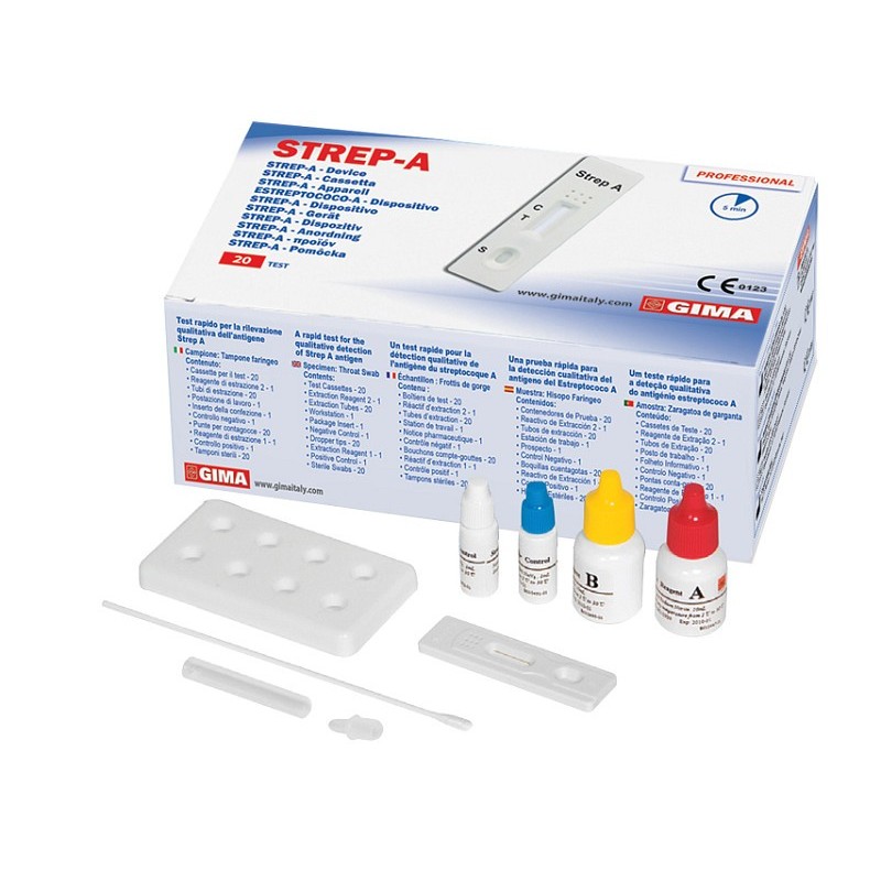 Test strep-a - streptococco - cassetta - conf. 20 pz. (ex mm24522)