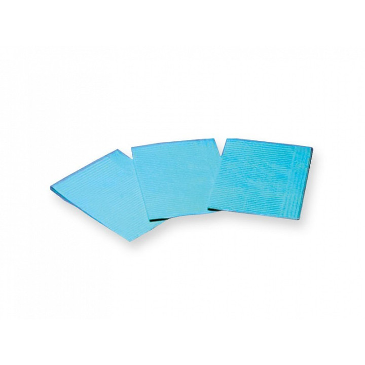 Polyethylene-coated wipes 33x45 cm - light blue - pack of 500 pcs.