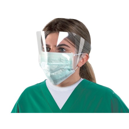 Maskop s obepínáním štítu - gumičky - balení 50 kusů.