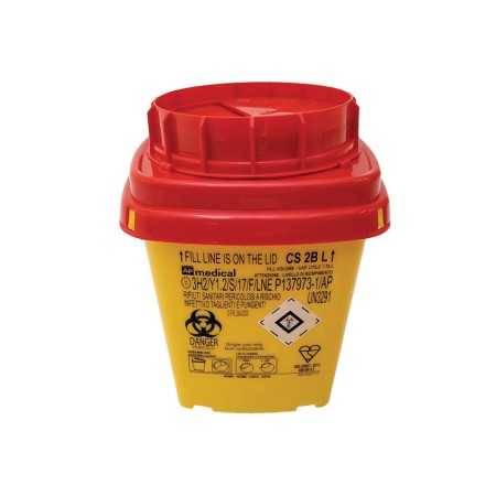 Contenedor de residuos de objetos punzantes cs line - 2 litros - pack 60 uds.