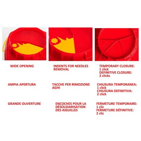 Recipient pentru deșeuri pentru obiecte ascuțite cs line - 5 litri - ambalaj. 30 buc.