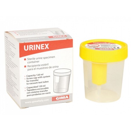 Recipient pentru urină plus 120 ml cu prelevator - pachet de 100 buc.
