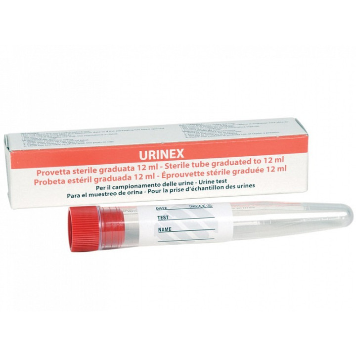 12 ml-es vizeletvizsgálati cső - egyetlen dobozban - steril - 100 darabos kiszerelés.