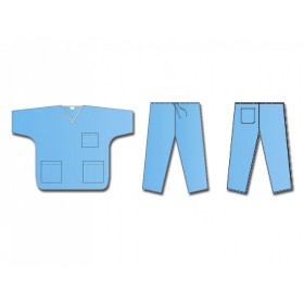 Uniform non-woven tunic+trousers - s - pack. 50 pcs.