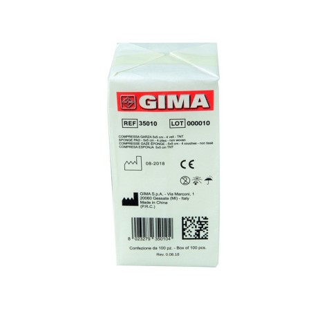 Compressa de gaze 5x5cm TNT - 10 embalagens de 100 - embalagem com 1000 unidades
