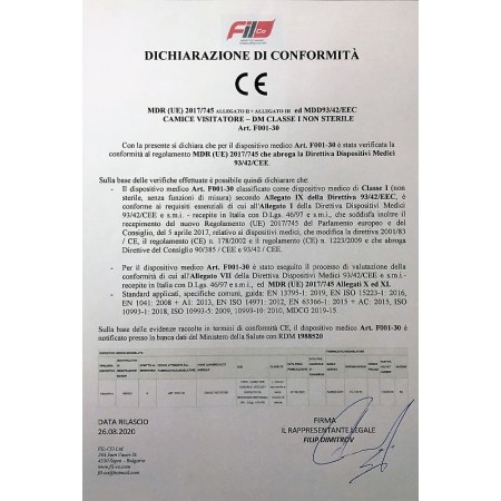 Jednorazowy fartuch dla gości plp 30 gramów w kolorze białym